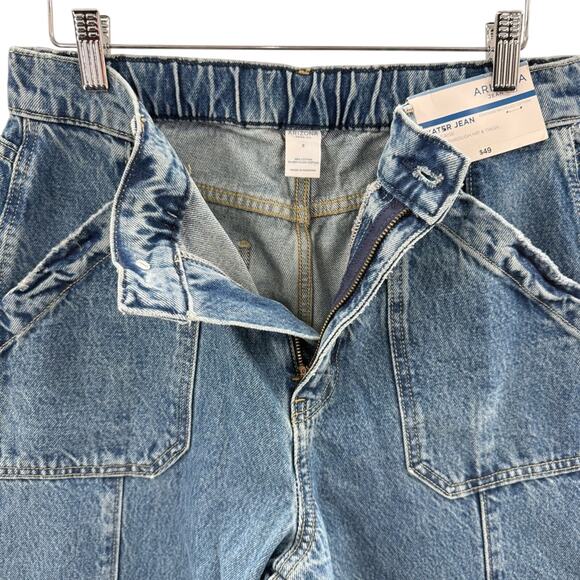 NWT HIGHEST-RISE SLOUCHY THROUGH HIP - THIGH WIDE LEG Y2K ARIZONA SKATER JEANS 9 - Picture 10 of 12